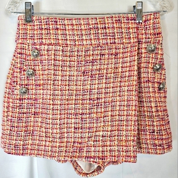 10 Crosby Derek Lam Pants - DEREK Lam 10 Crosby size 4 tweed skorts in fuschia silver hardware suit set NWT
